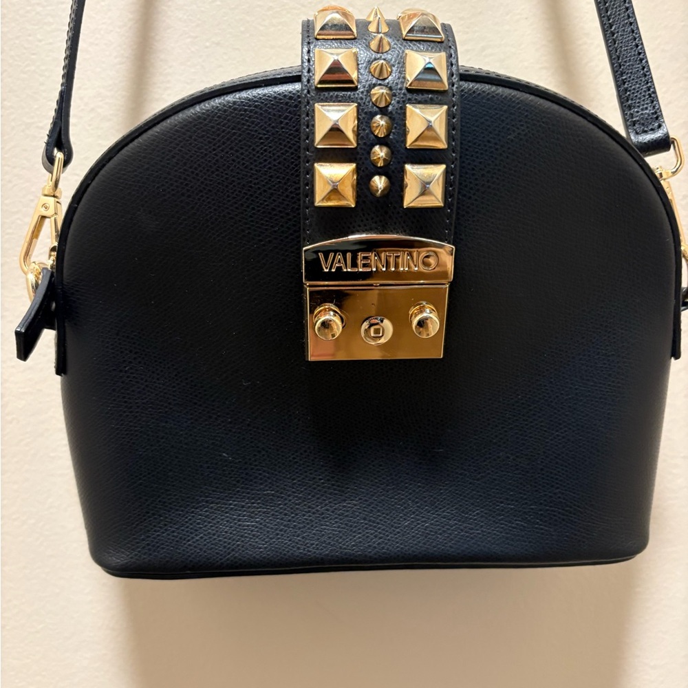 Valentino Crossbody Bag in Black with Gold Studs